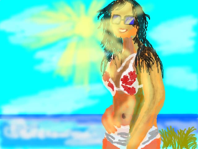 COOL GIRL ON THE BEACH