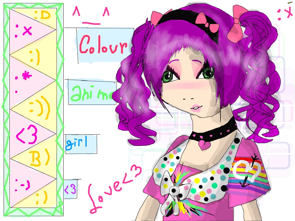 colour anime girl <3