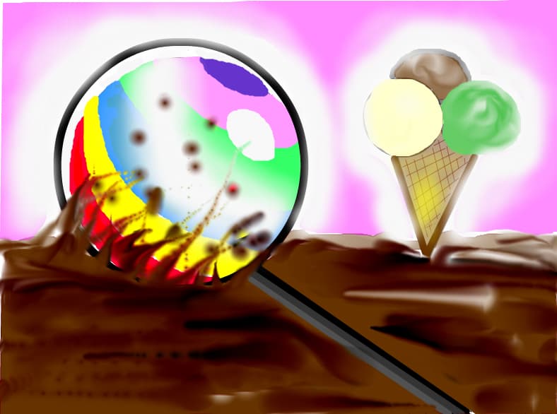 Delicious lollipop &amp;amp; ice-cream ..chocolate river