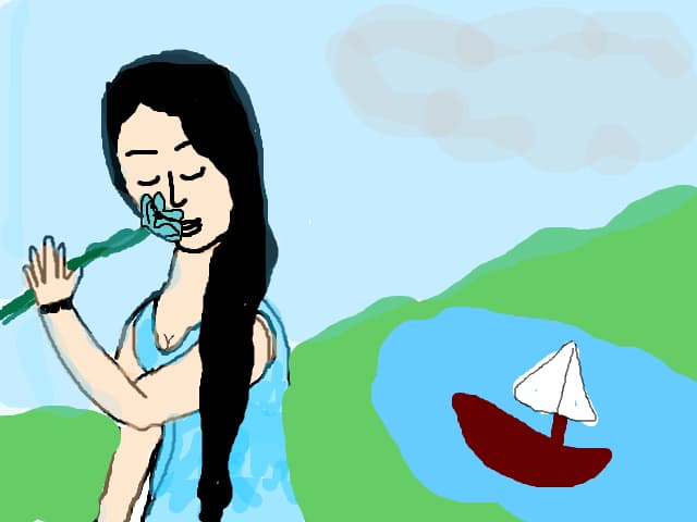 girl with flower