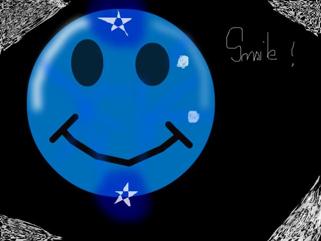 Blue and Black smiley face