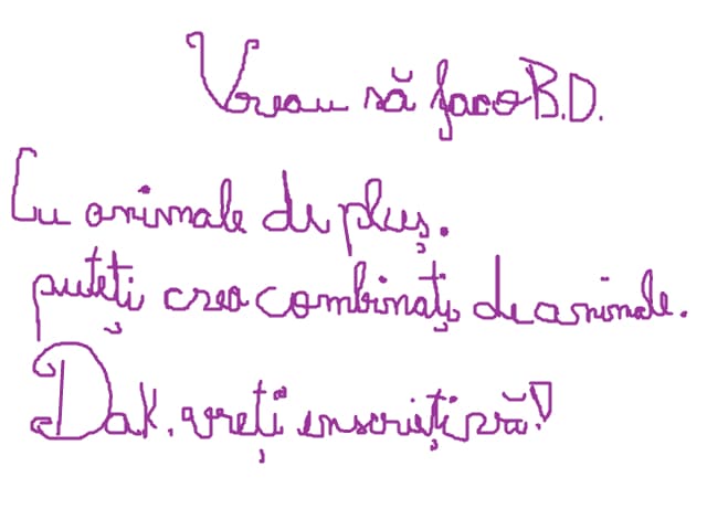 vreau sa fac o b.d cu animale de plush