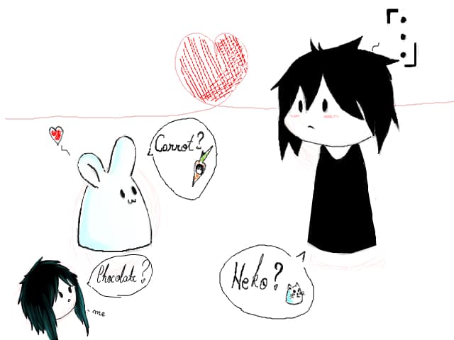 ..sebaschan: u\'r a neko? bunny:u\'r a carrot?can i eat u? OwO"" ..