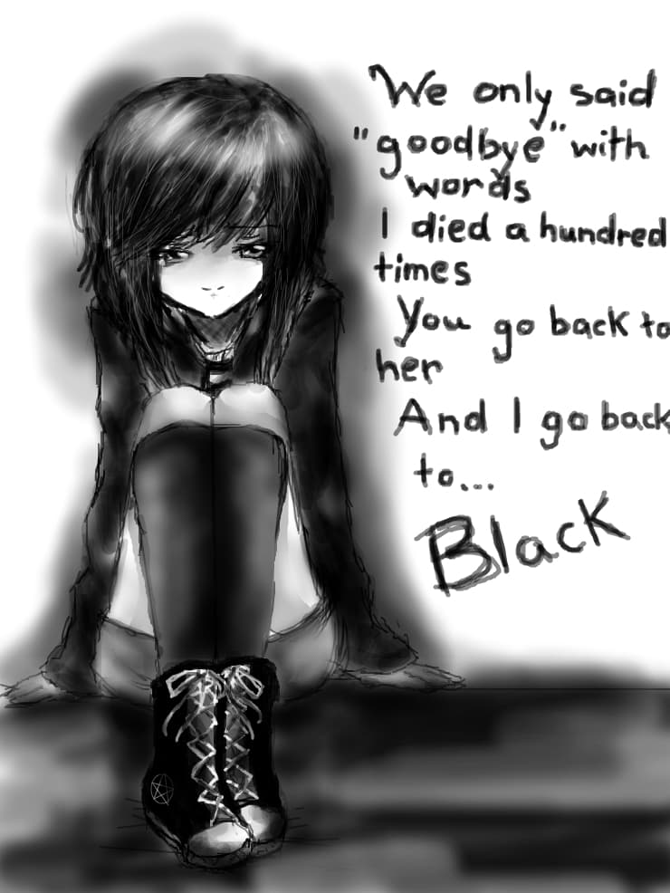 Back to Black - tribute to Amy Winehouse..din imaginatie..iertati ca n\'am facut un desen cu ea..da 