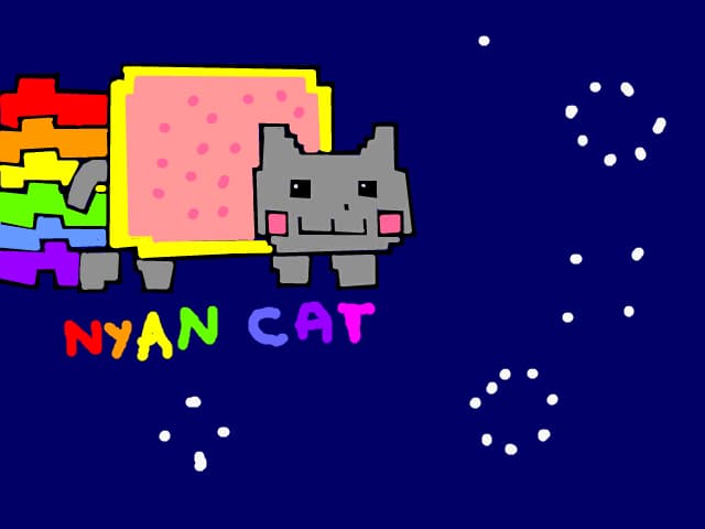 Am ascultatat 1500 de secunde melodia nyan cat...In timp ce am facut desenul...