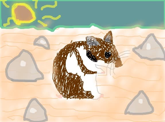 Hamster in desert