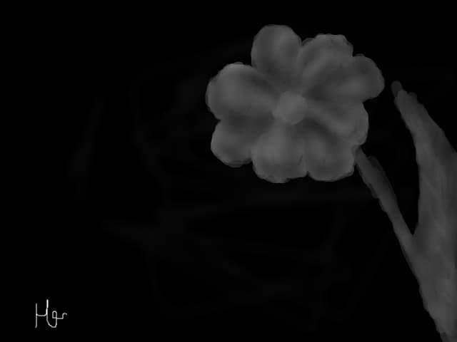 Flower-Black-White