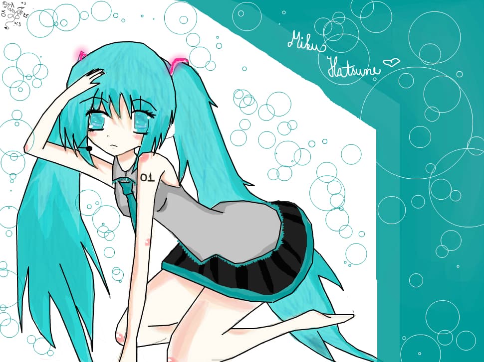 Miku Hatsune  colored in my style.... a iesht cash :((