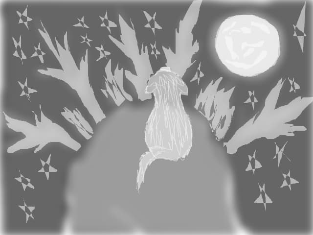 un lup care urla la luna