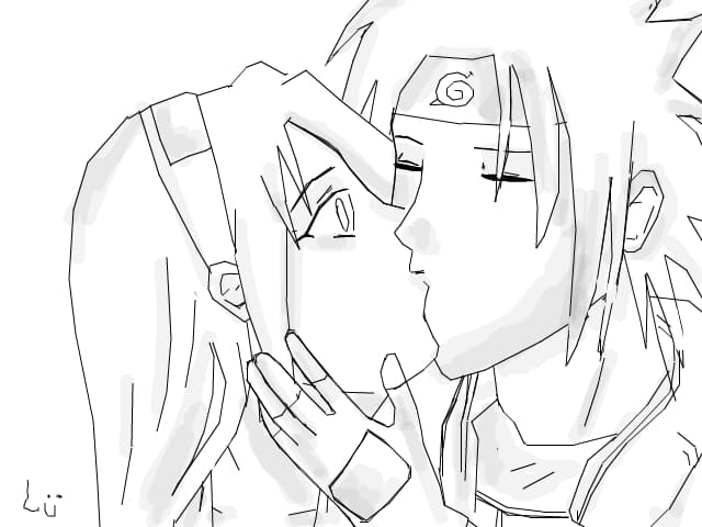 Sasuke &amp; Sakura kiss