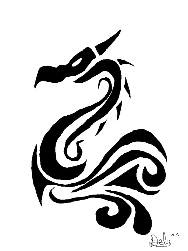 un fel dedragon/ cal de mare tribal