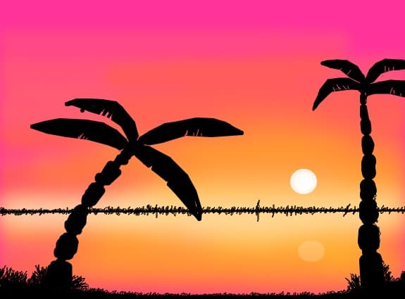 apus pe o insula tropicala
