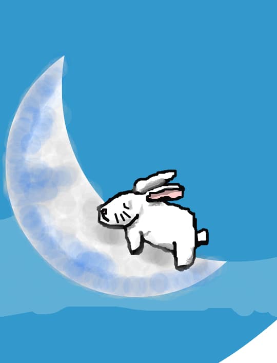 un iepuras care doarme pe luna:))