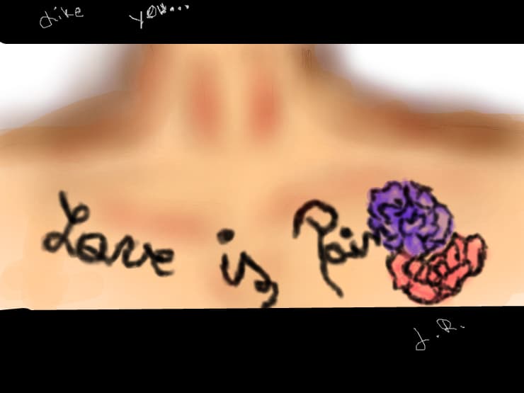 Love is pain \m/Inspirat de tatuajul meu facut cu carioca si marker negru >:) =))