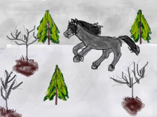 Winter and horse