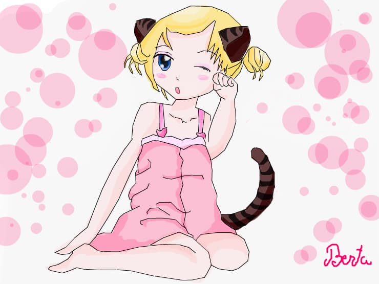 Anime cat pink