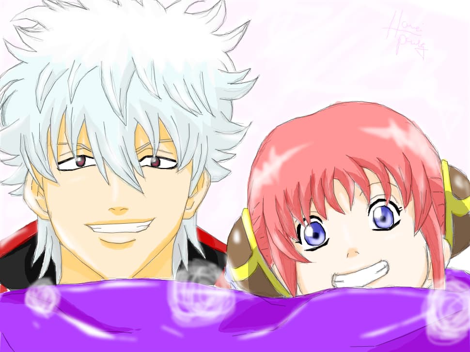 ~Smile Please~ Sakata Gintoki and Kagura from Gin Tama
