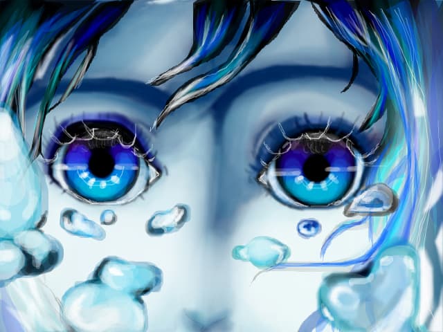 Miku Hatsune in the water