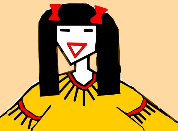 Fetita cu poncho