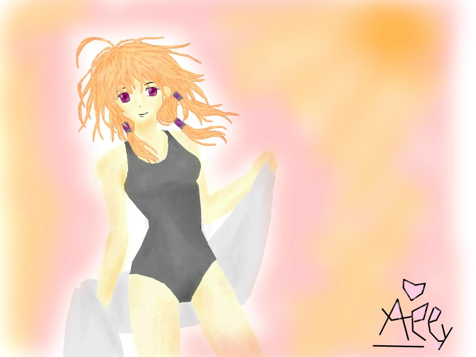 the girl in bathing suit