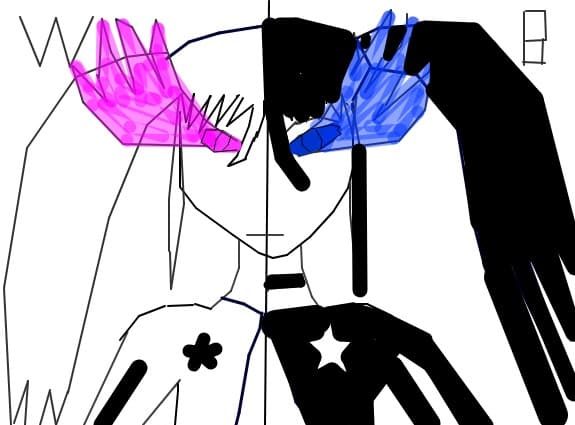 black rock shooter and white rock shooter