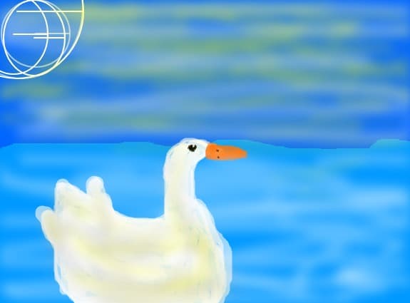 o lebada pe lac in ceata