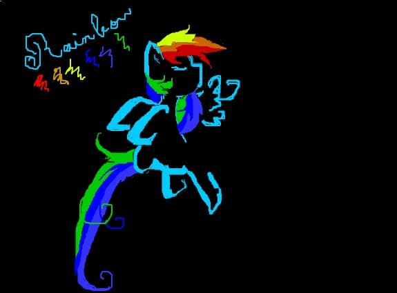 hey sunt noua:Dam facut un mdesene cu Rainbow pentru voi