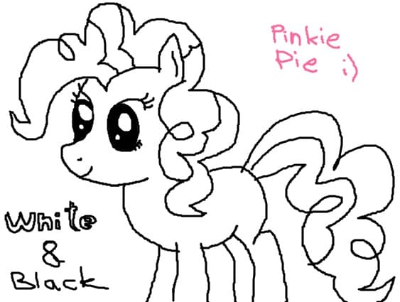 Pinkie Pie-WHITE AND BLACK