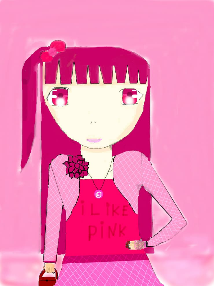 anime girl pink