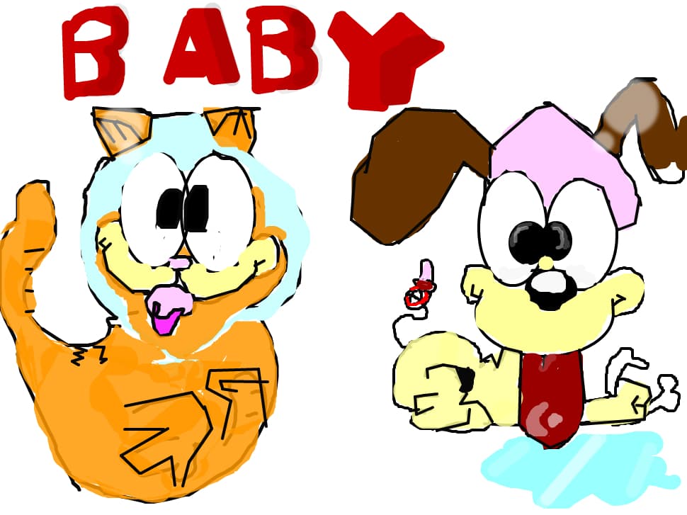 Odie si Garfield ...bebelusi