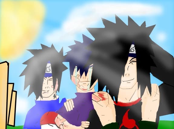 ichirou (bebelus de7 ani :))  cu madara si fratesu mai mare)