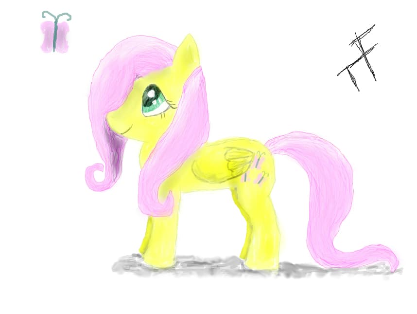 Fluttershy looking to a butterfly