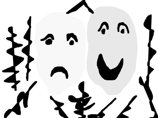 one sad  and one  happy  theater