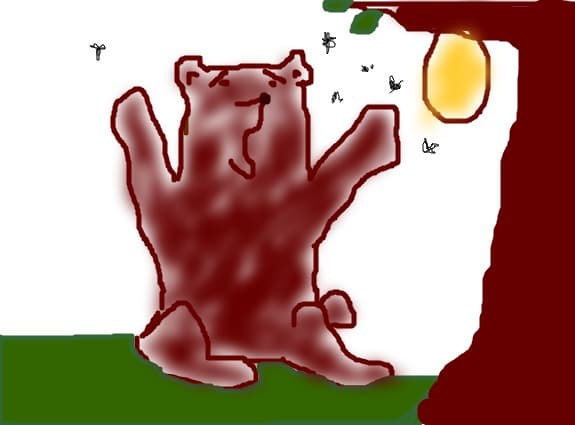 ursul atacat de albine