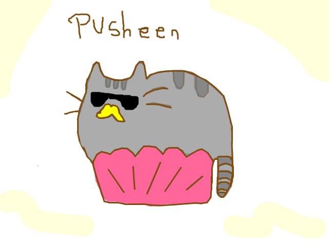 pusheen cool blode mustache