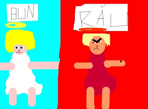 ingerul din rai ,,bun si ingerul din iad ,,rau,,