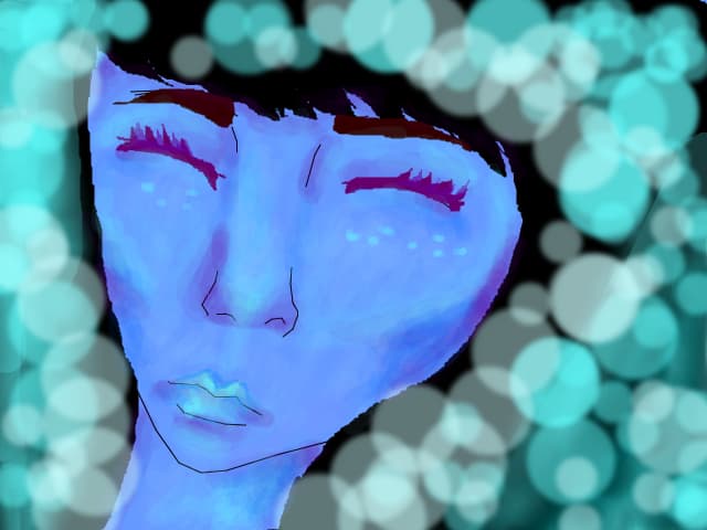 blue face