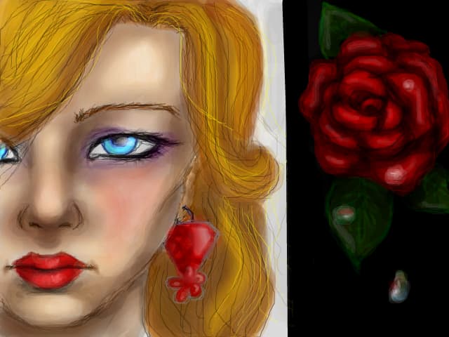 gorgeous lady and red rose :P
