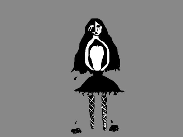 Balerina alb -negru