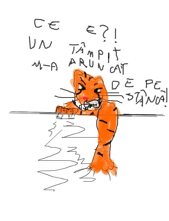 Ce e?! Un tampit m-a aruncat de pe stanca!