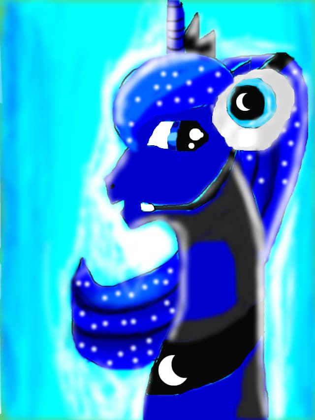 luna with headphones