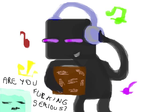 Enderman whit noteblock and slime- for Thnxya-Minecraft done fun!