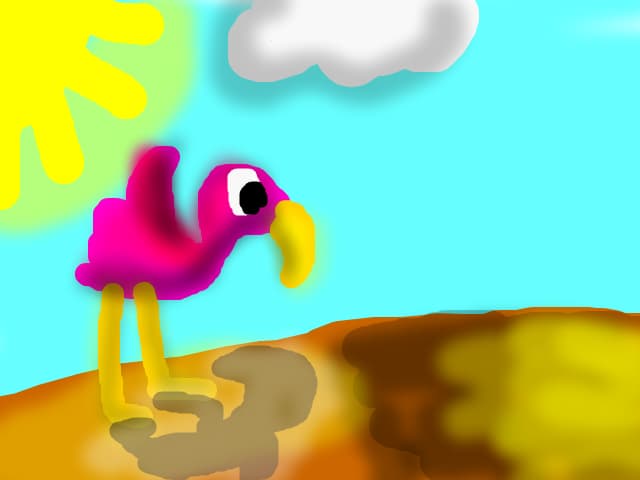 Un flamingo:,