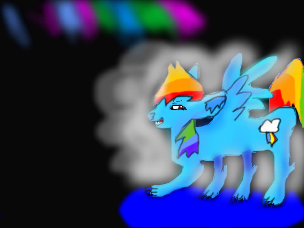 rainbow dash wolf