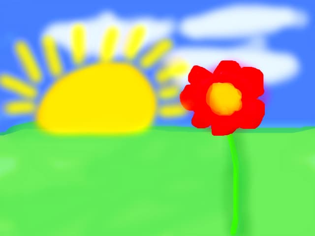 Peisaj cu o floare si un soare