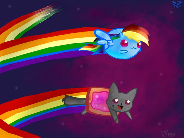Nyan and Rainbow Dash