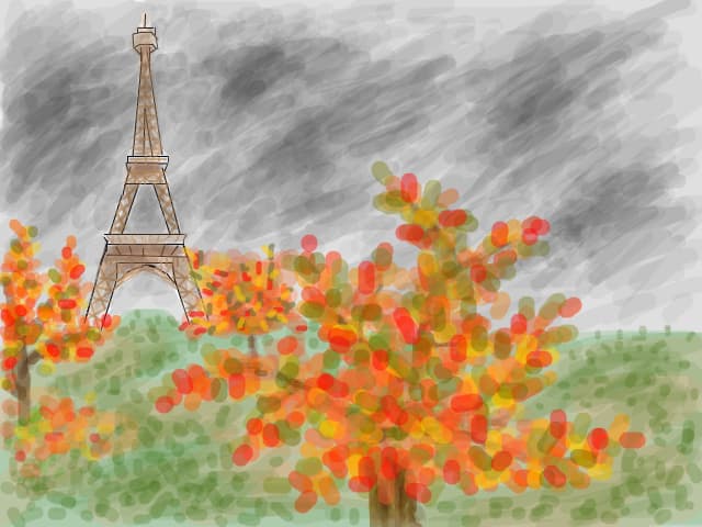 Antrenament rapid la natura moarta: daca era mai multa verdeata pe langa turnul Eiffel :P