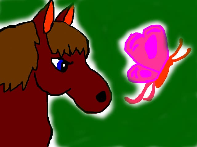 Horse and butterfly