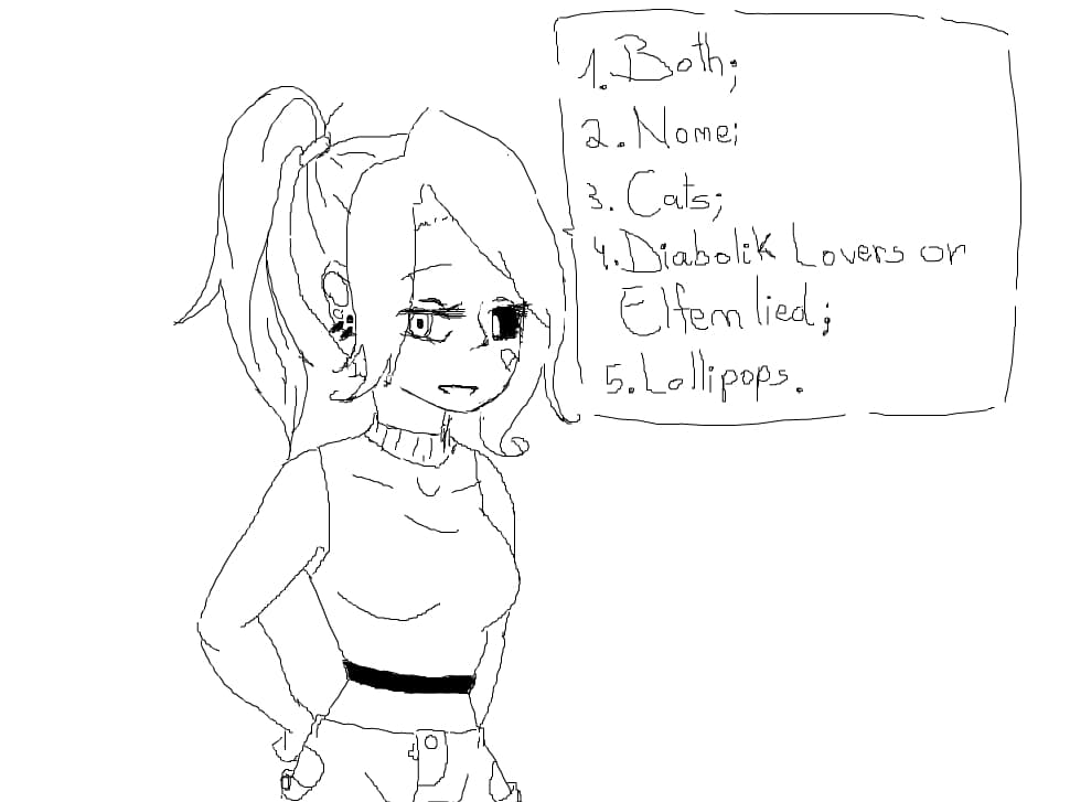 1.Ciola sau cepsi? 2.Caramel sau vanilie?3.Pisici sau caini?4.Daca ai putea intra in orice anime, ca