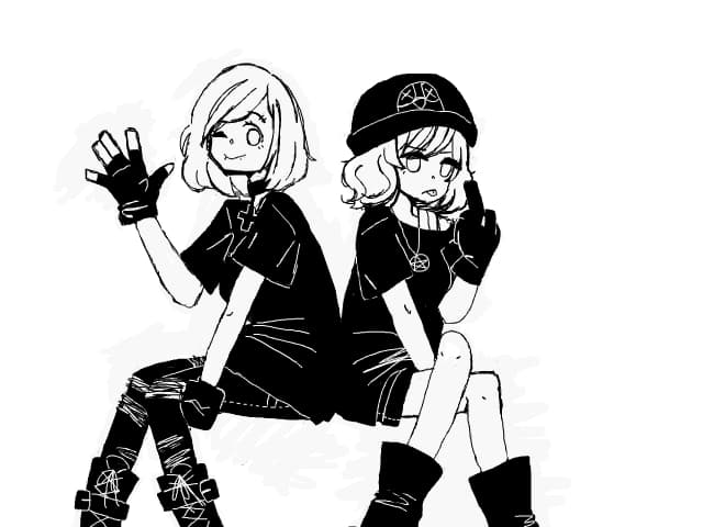 drawing these punk losers while listening to utsu-p\'s  songs is great